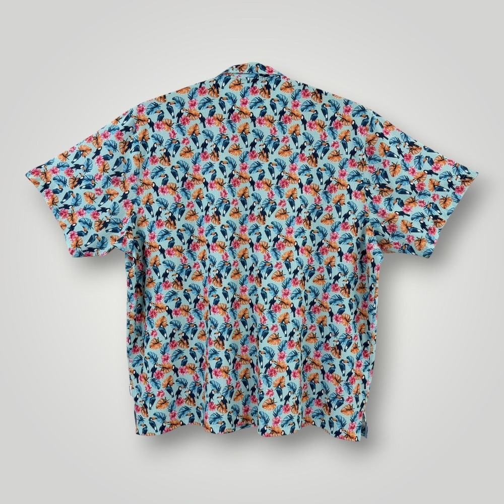 Tommy Bahama Big 3X Blue Toucan Hawaiian Camp Shirt Resort Button Up‎ - Picture 4 of 8